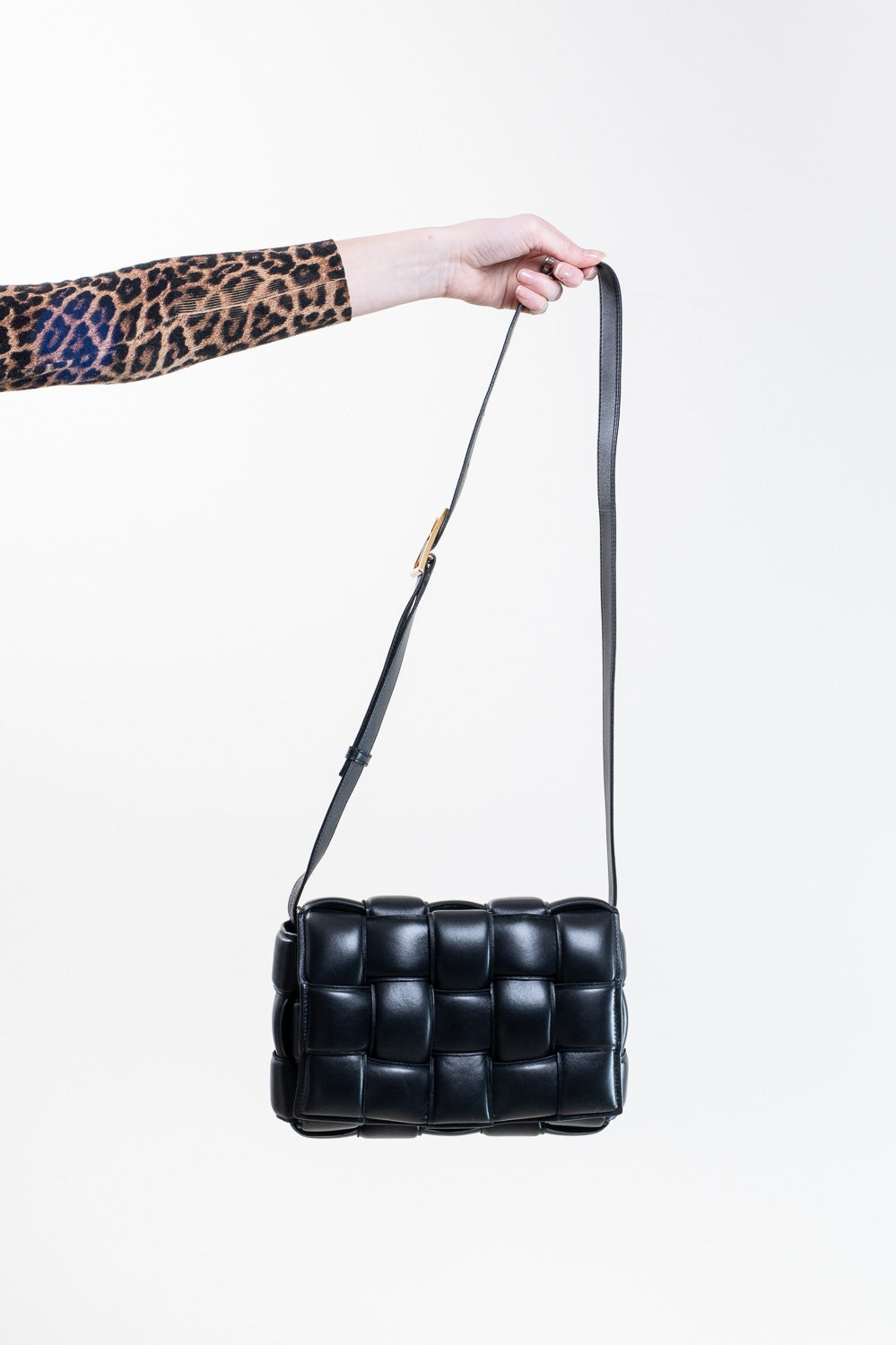 Black Leather Cassette Bag