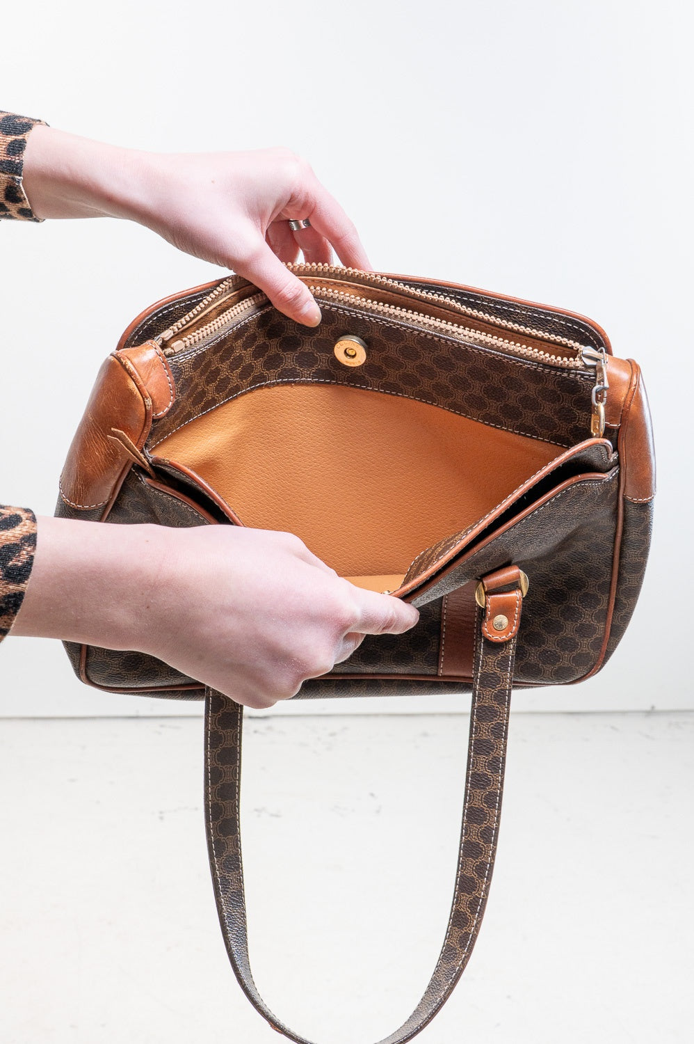 Vintage Brown Macadam Shoulder Bag