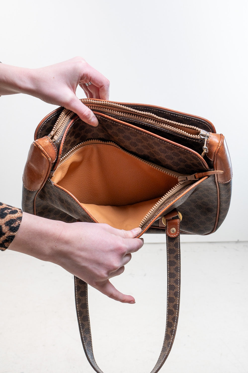 Vintage Brown Macadam Shoulder Bag