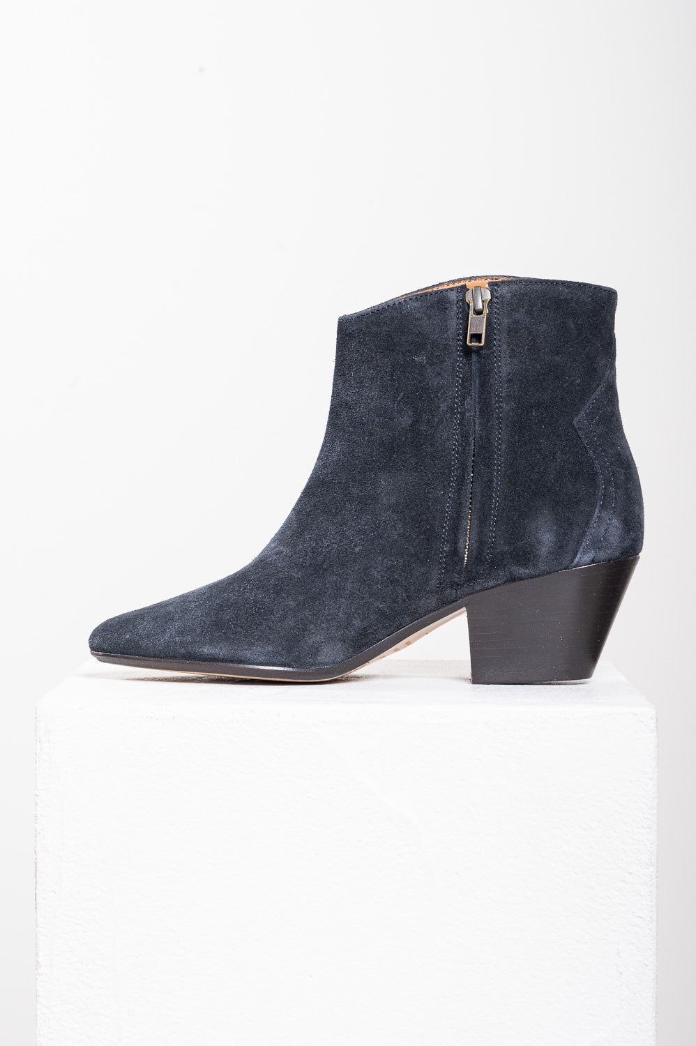 Faded Black Suede Dacken Ankle Bootie