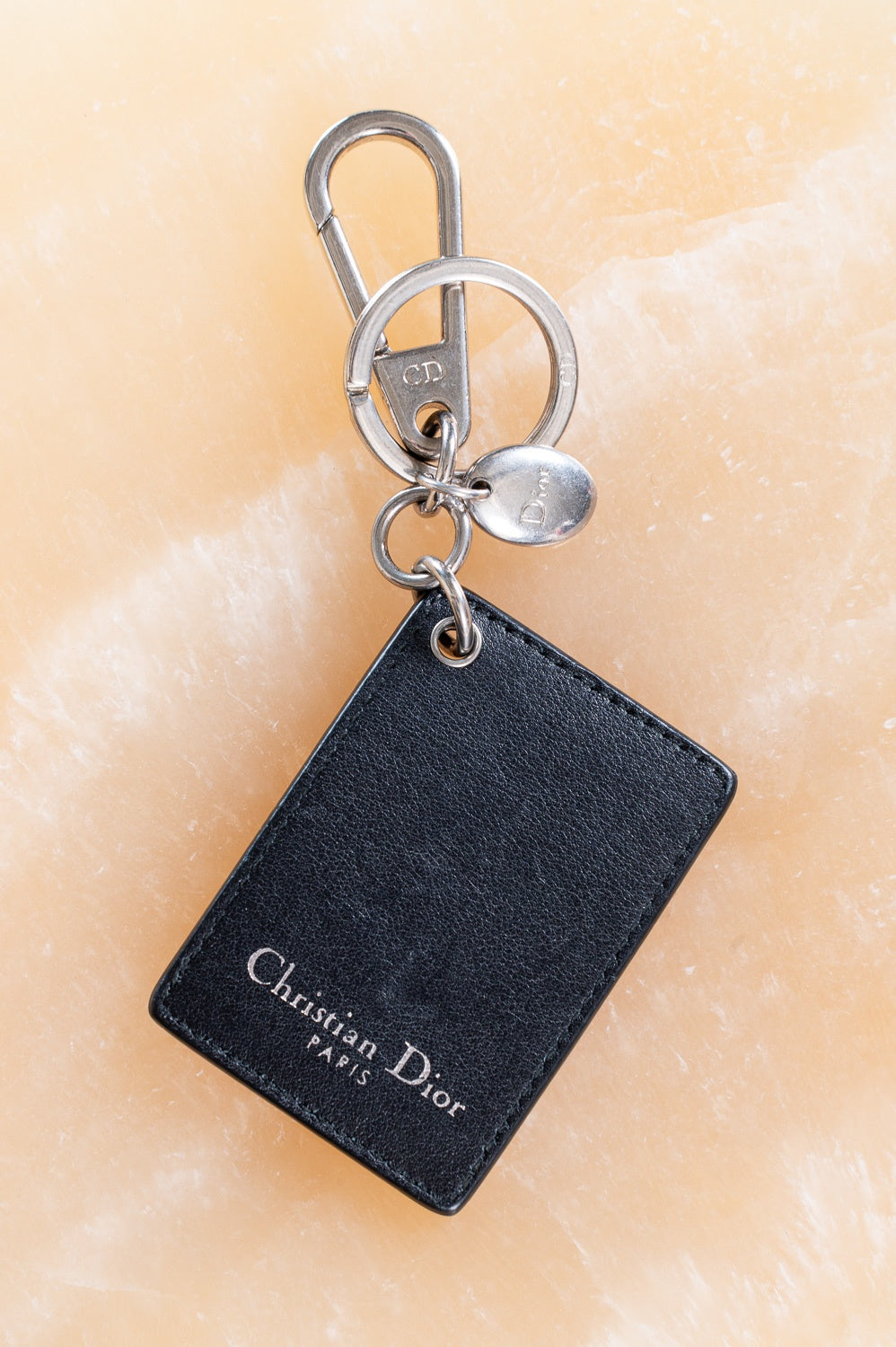 Black & White Leather Key Chain