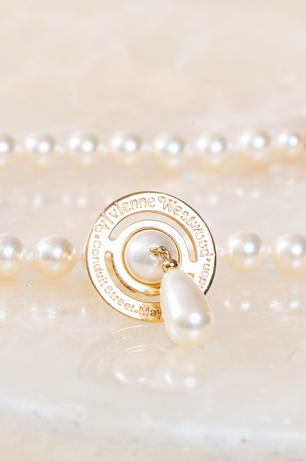 One Row Pearl Drop Choker