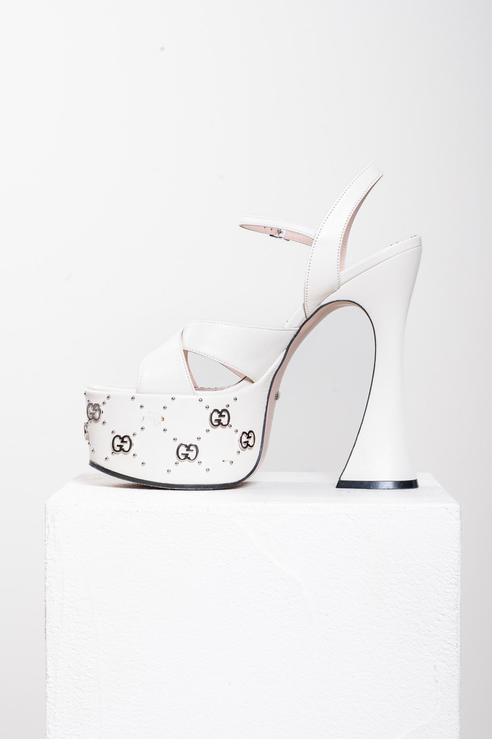 Cream Janaya Interlocking G Platform Sandals