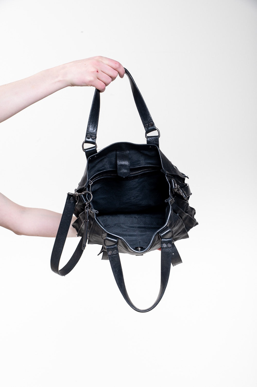 Black PS1 Medium Soft Leather Satchel Bag