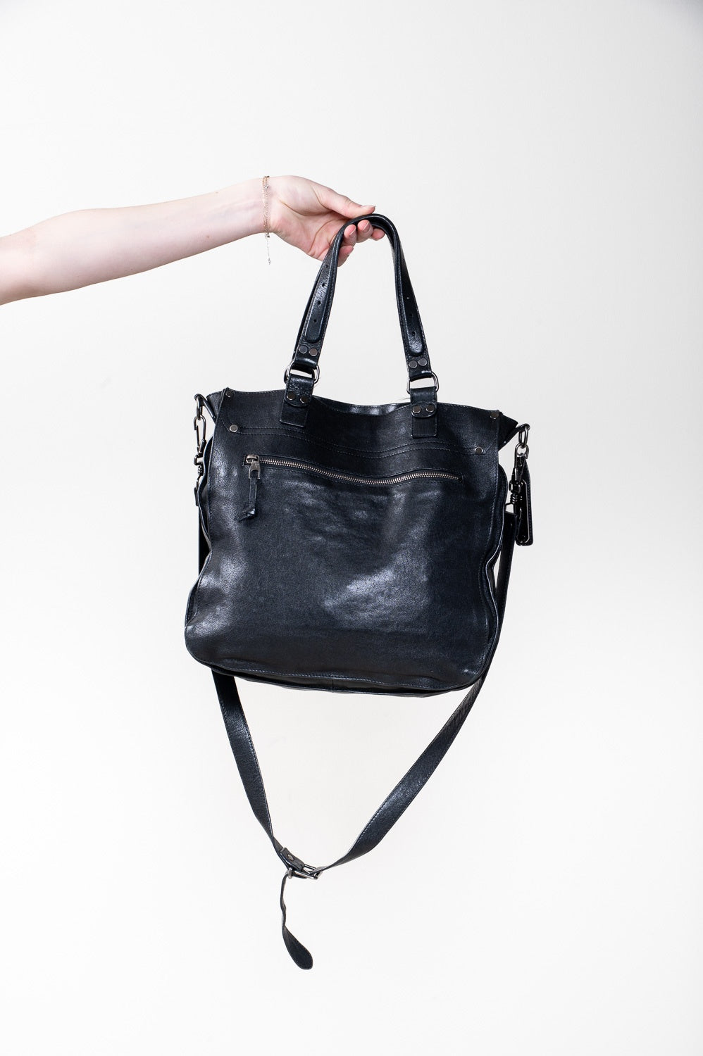 Black PS1 Medium Soft Leather Satchel Bag