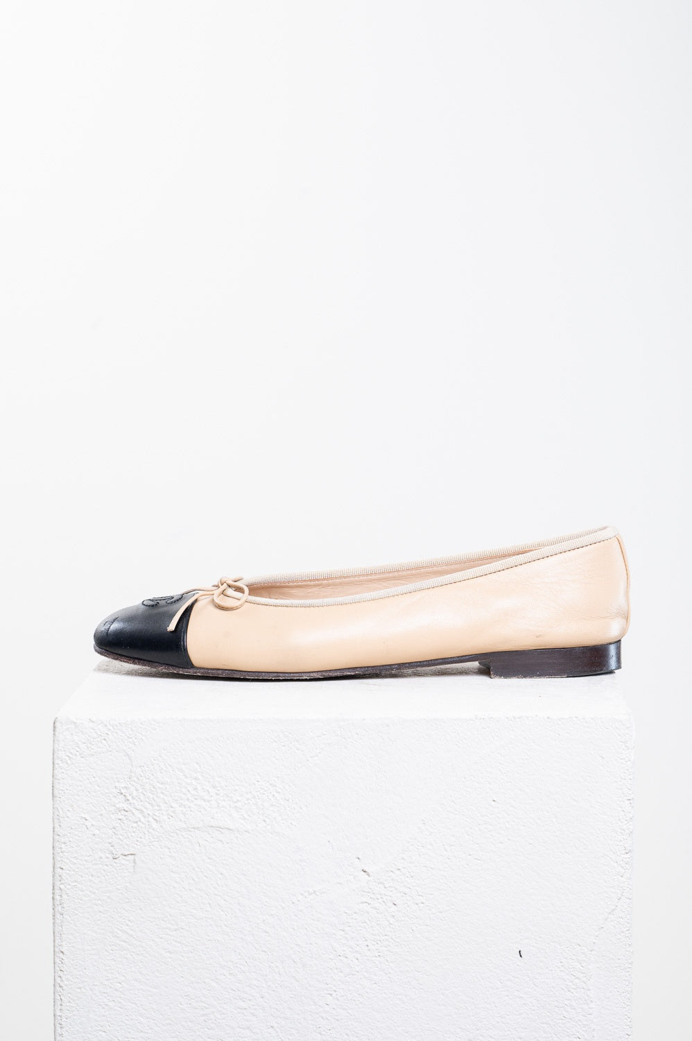 Beige and black CC Ballet Flats