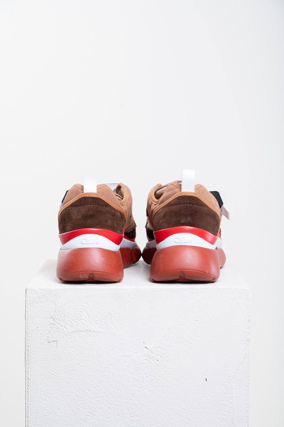 Brown and Red Sonnie Low-Top Sneakers