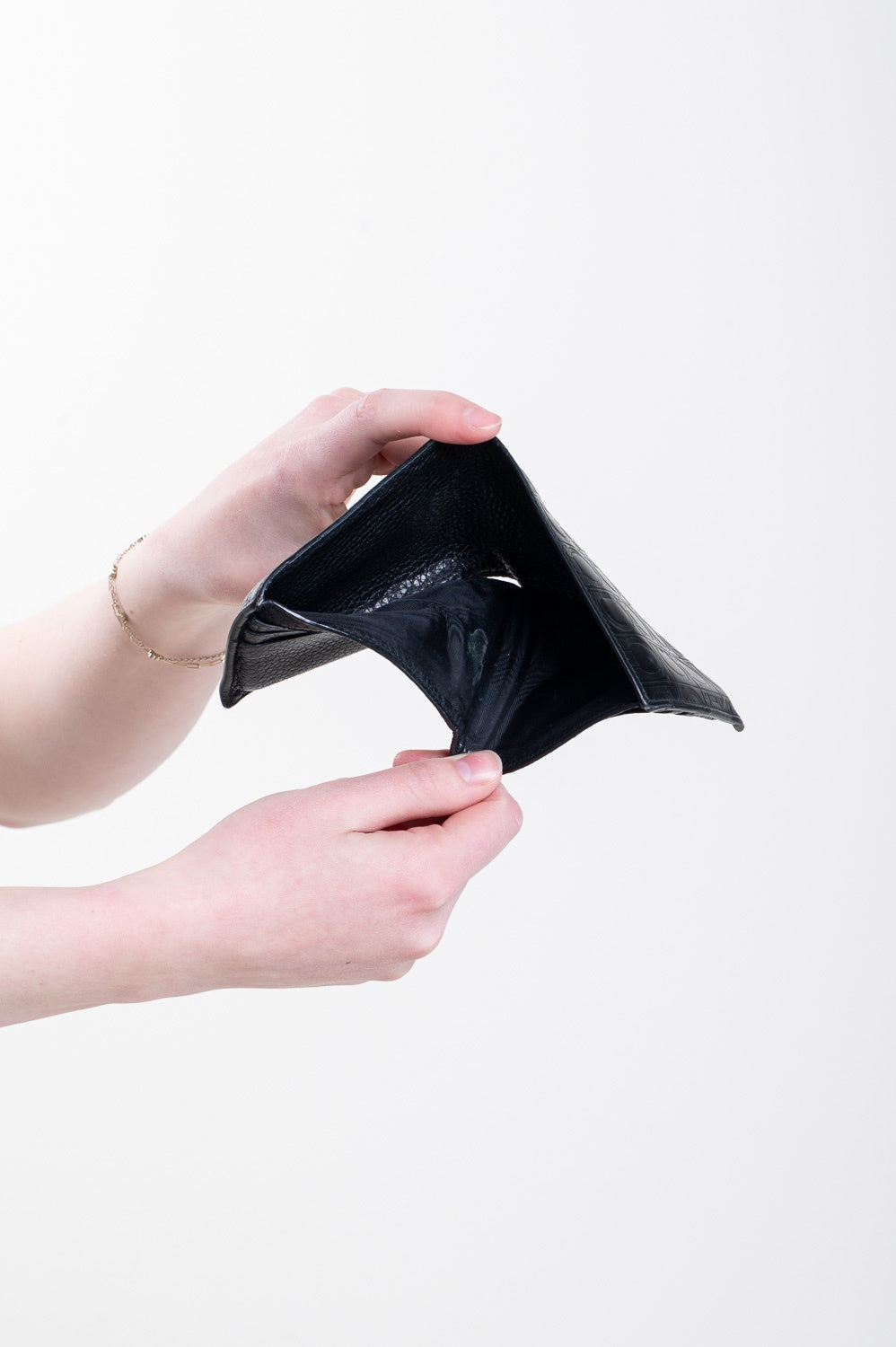Black Gancini Embossed Bi-fold Wallet
