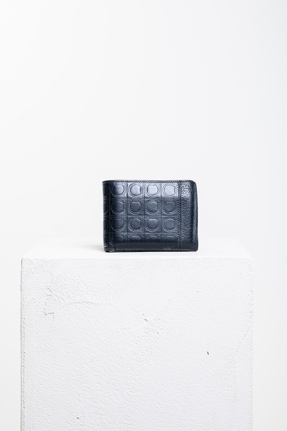 Black Gancini Embossed Bi-fold Wallet
