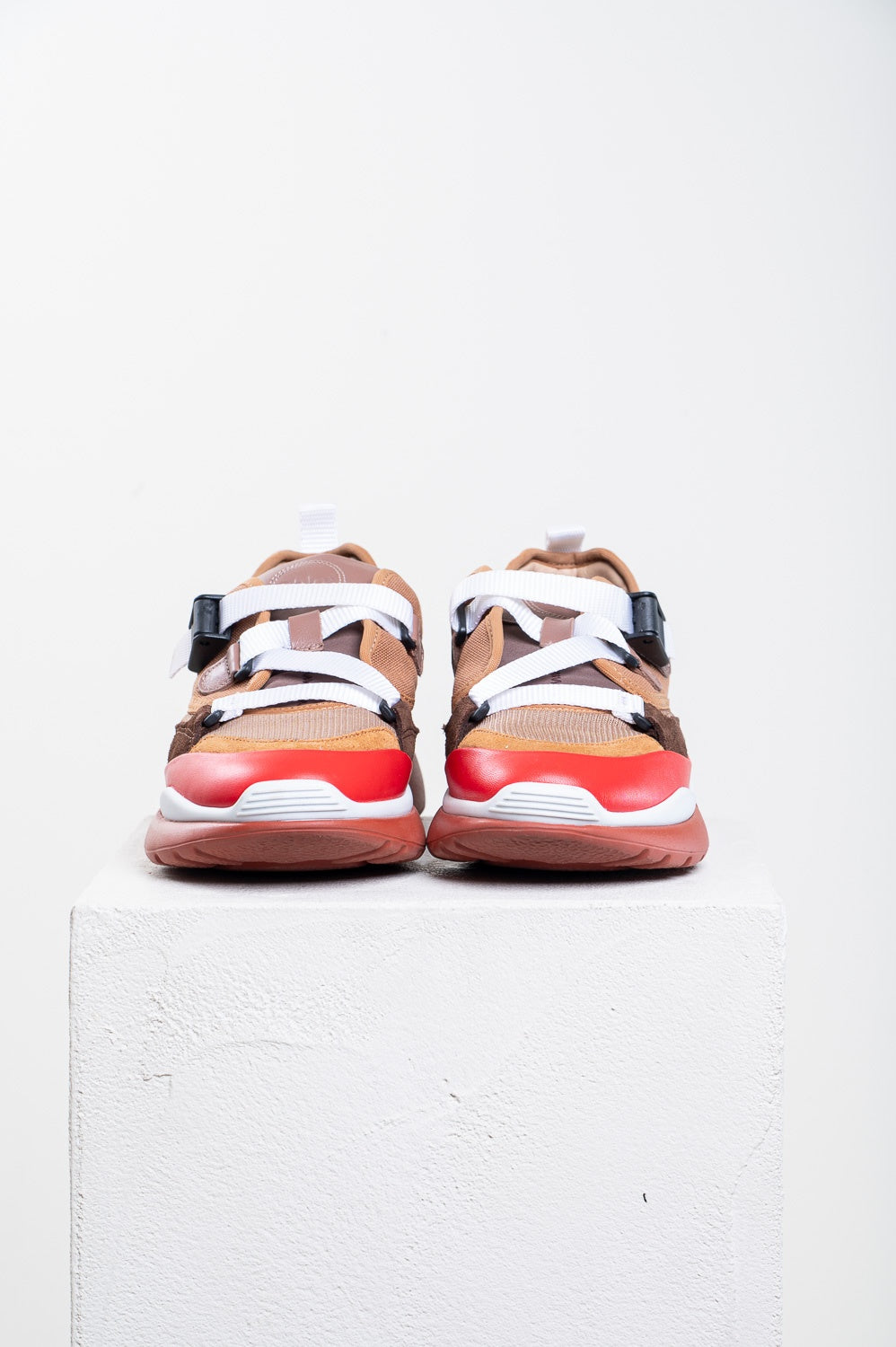 Brown and Red Sonnie Low-Top Sneakers