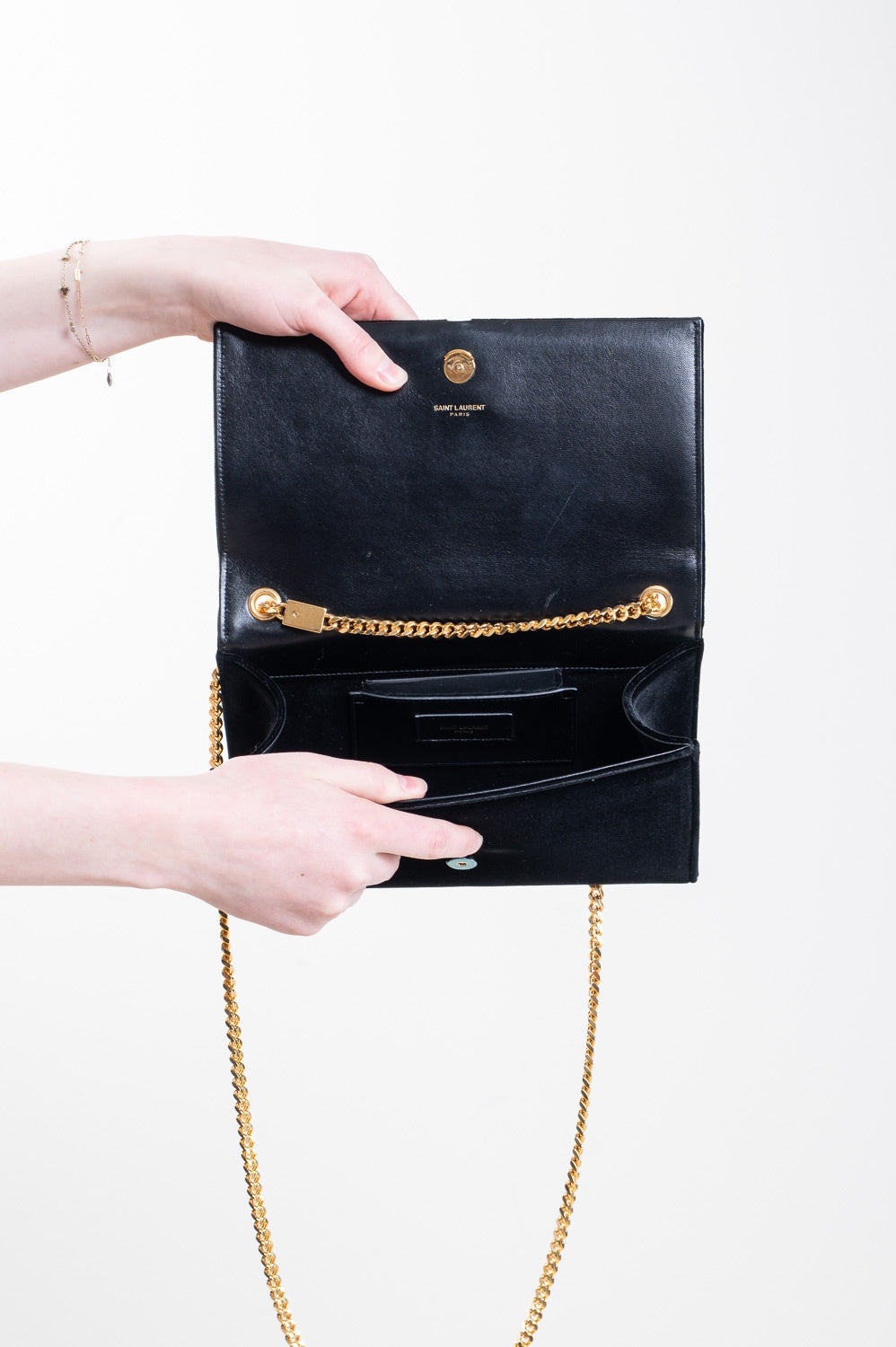 Black Velvet Small Monogram Kate Tassel Shoulder Bag