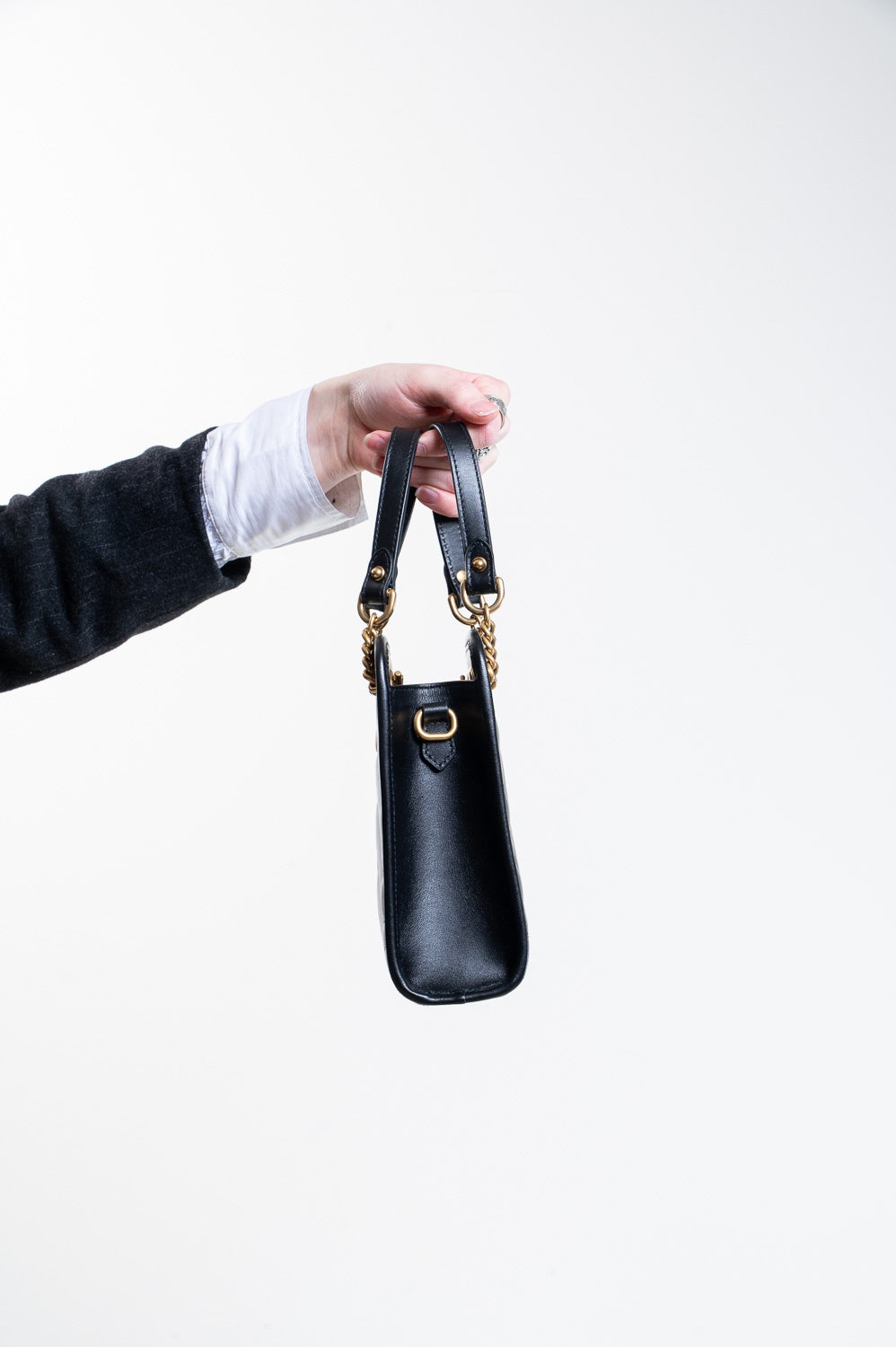 Black GG Marmont Matelassé Mini Bag