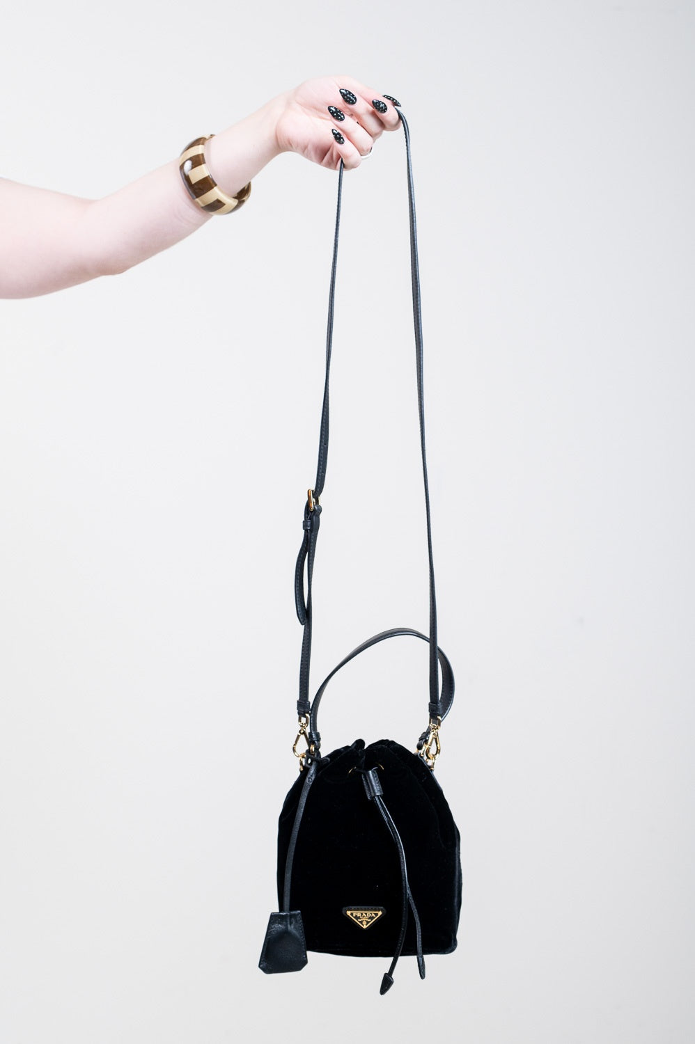 Black Mini Bucket Top Handle Bag