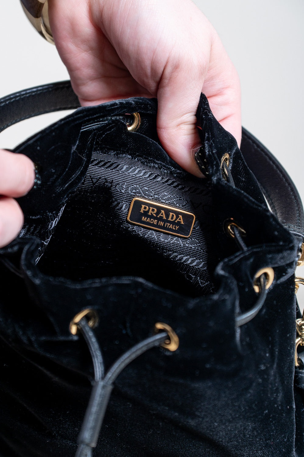 Black Mini Bucket Top Handle Bag