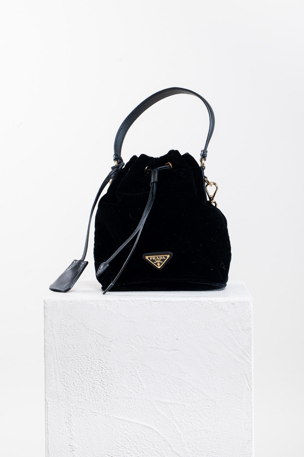 Black Mini Bucket Top Handle Bag