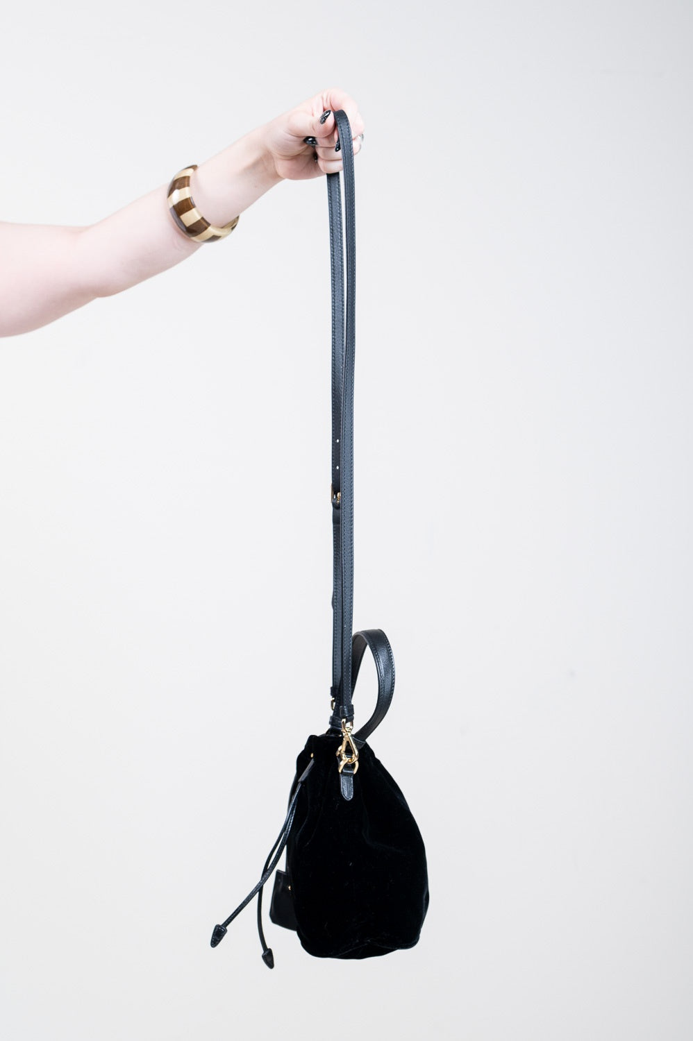Black Mini Bucket Top Handle Bag