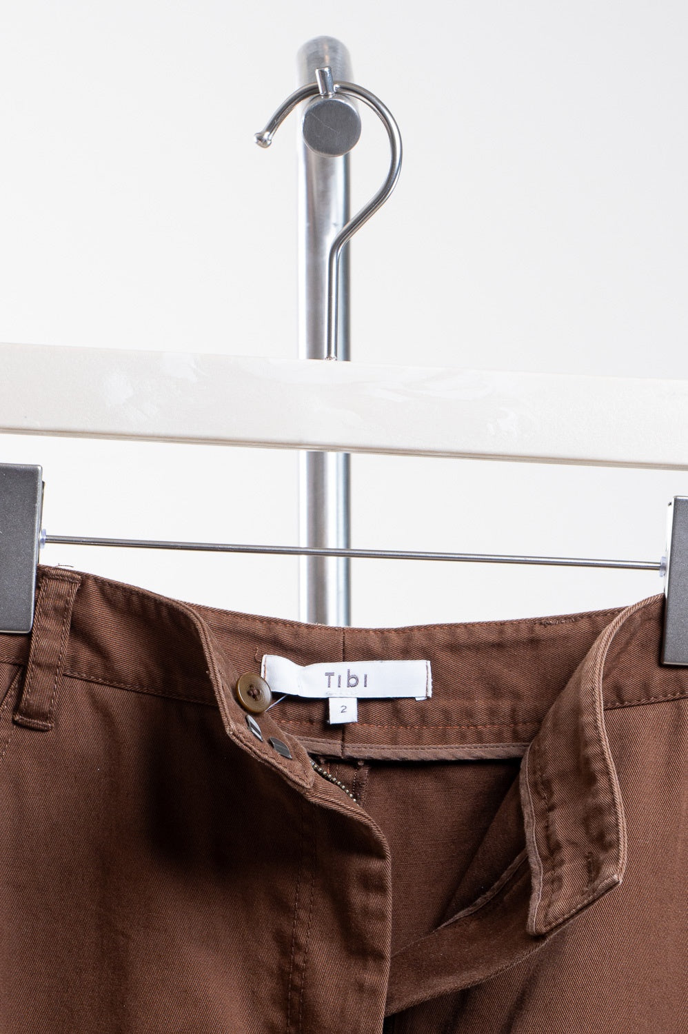 Brown Cotton Midi Skirt