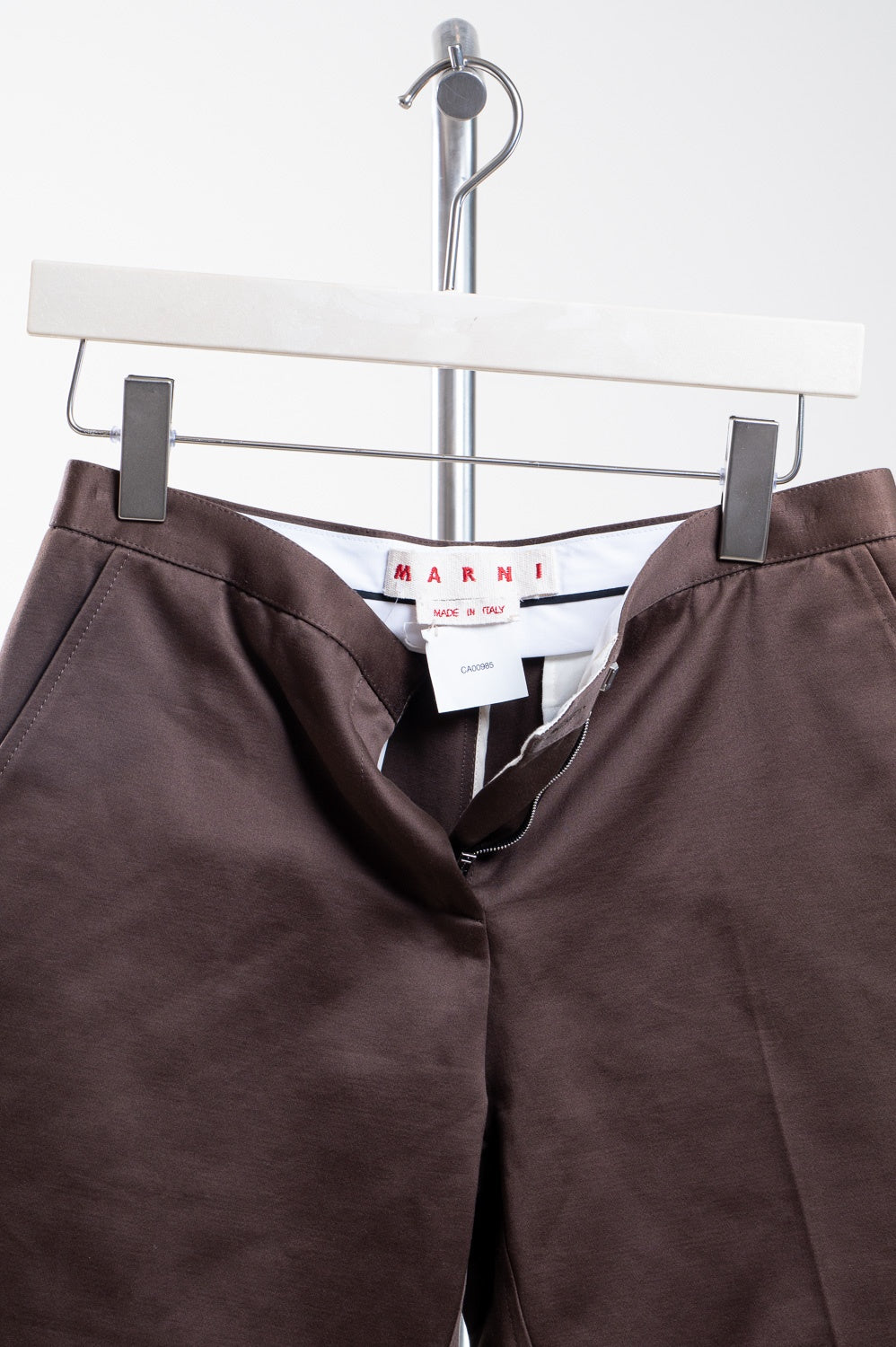 Brown Slim Leg Crop Trouser
