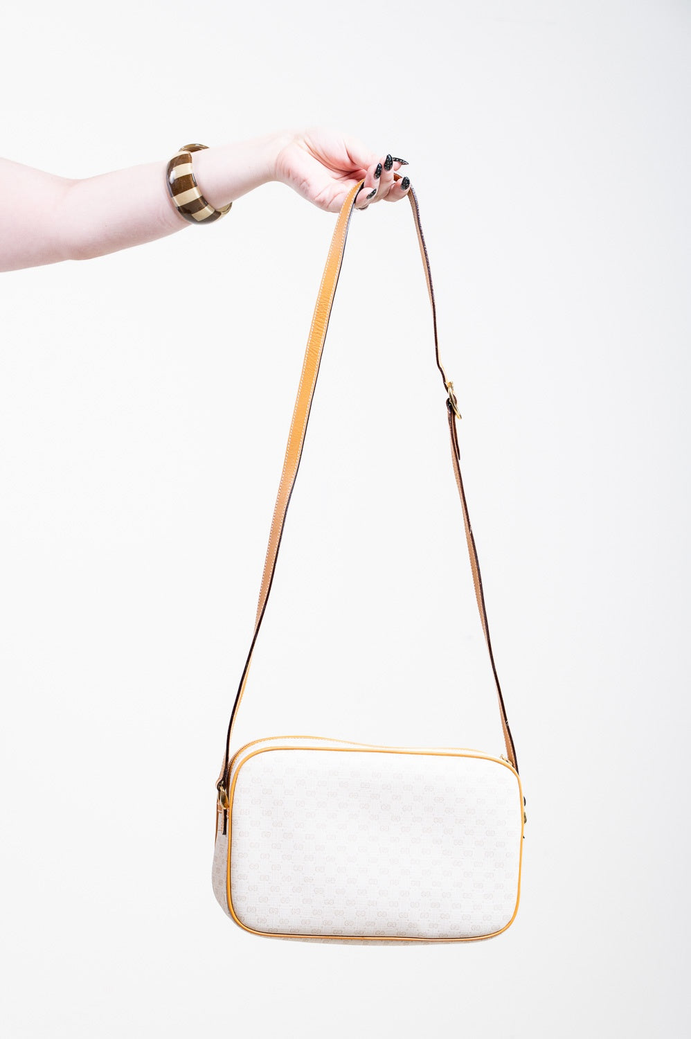 Beige and Brown Micro GG Crossbody