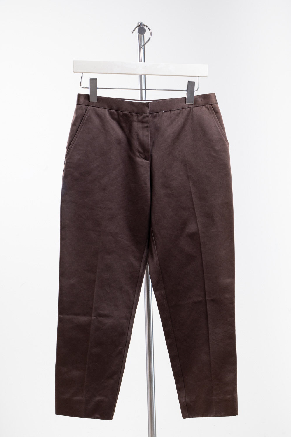 Brown Slim Leg Crop Trouser