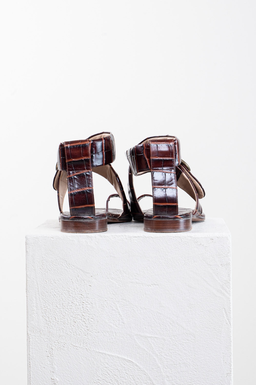 Hot Tan Ankle Wrap Flat Sandal