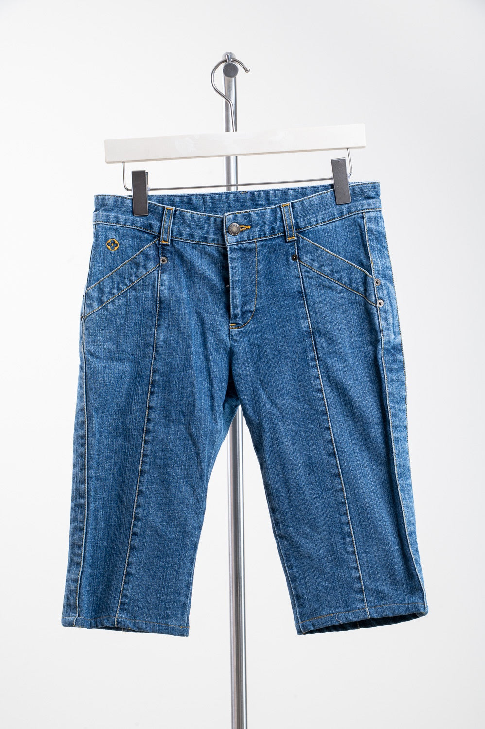 Blue Capri Jean Shorts