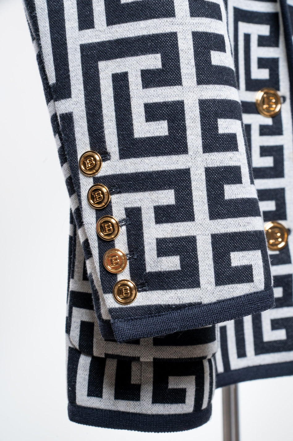 Black & White Geomtric Print Oversize Blazer