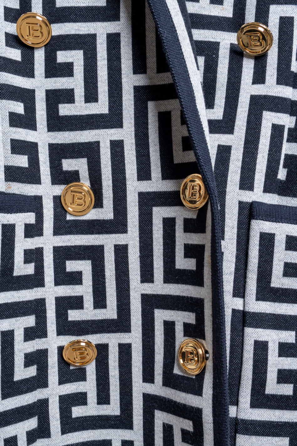 Black & White Geomtric Print Oversize Blazer