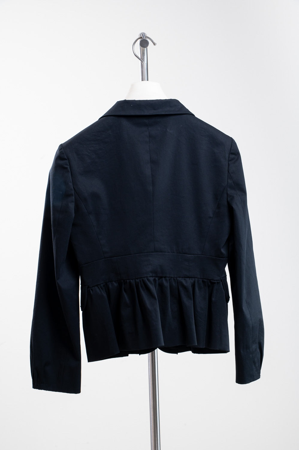 Black Ruffle Bottom Blazer