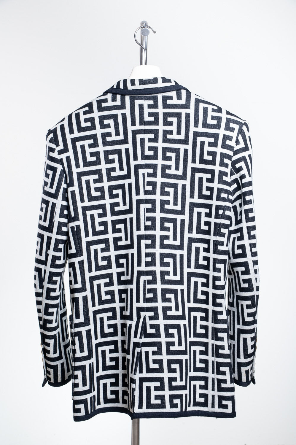 Black & White Geomtric Print Oversize Blazer