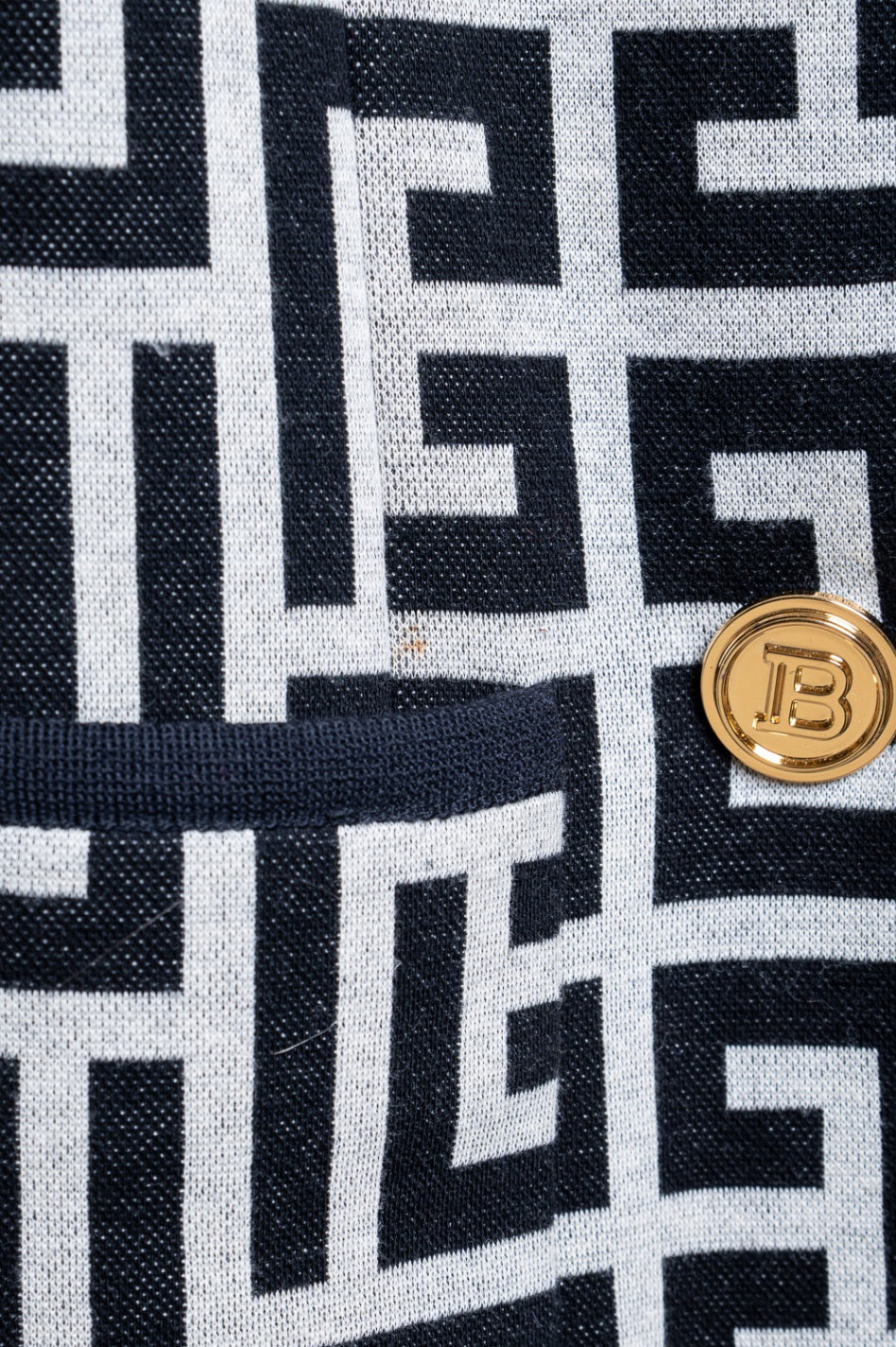 Black & White Geomtric Print Oversize Blazer