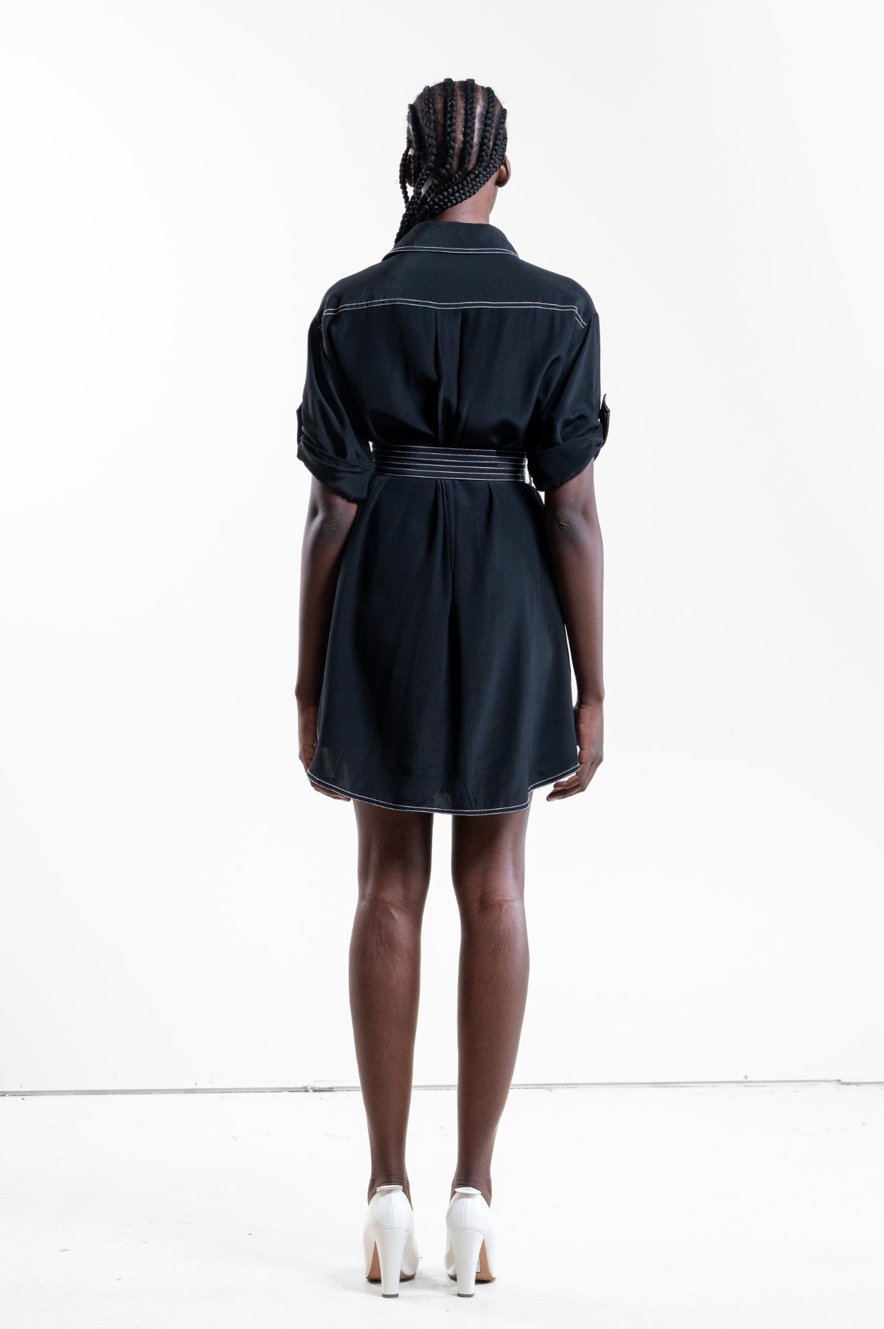 Black Utility T-Shirt Dress w/ Belt