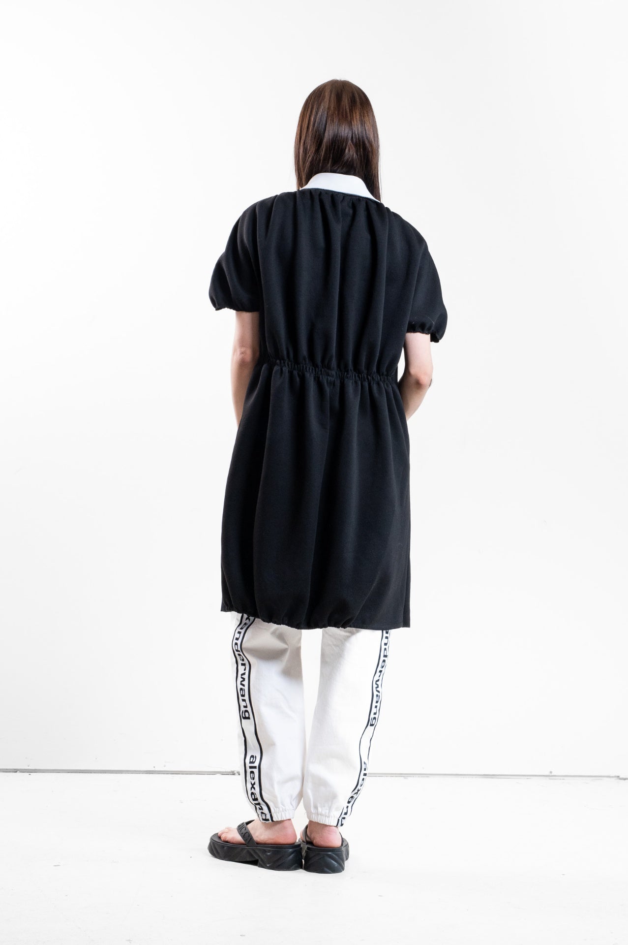 Black and White Short Sleeve Overcoat