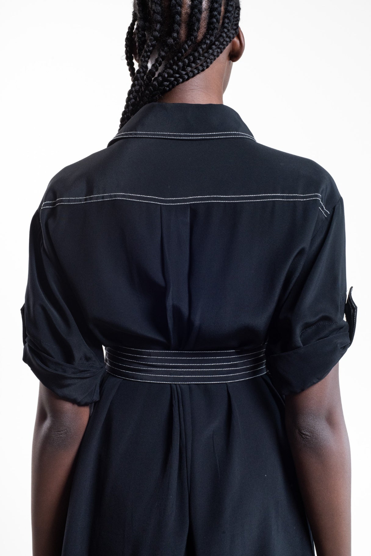 Black Utility T-Shirt Dress w/ Belt