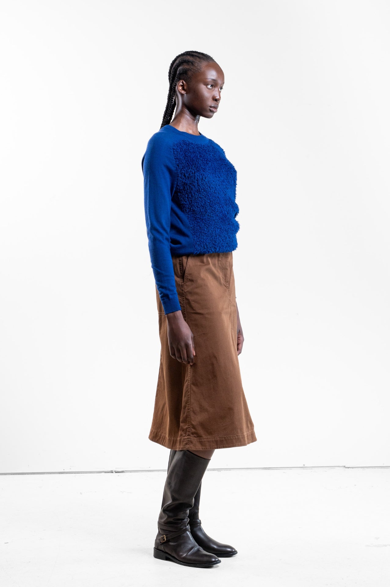 Blue Sherpa Long Sleeve Sweater