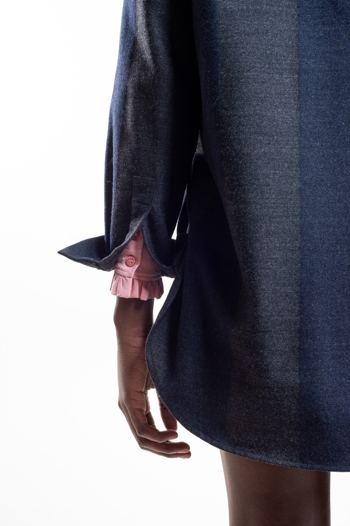 Dark Gray Striped Wool Blazer