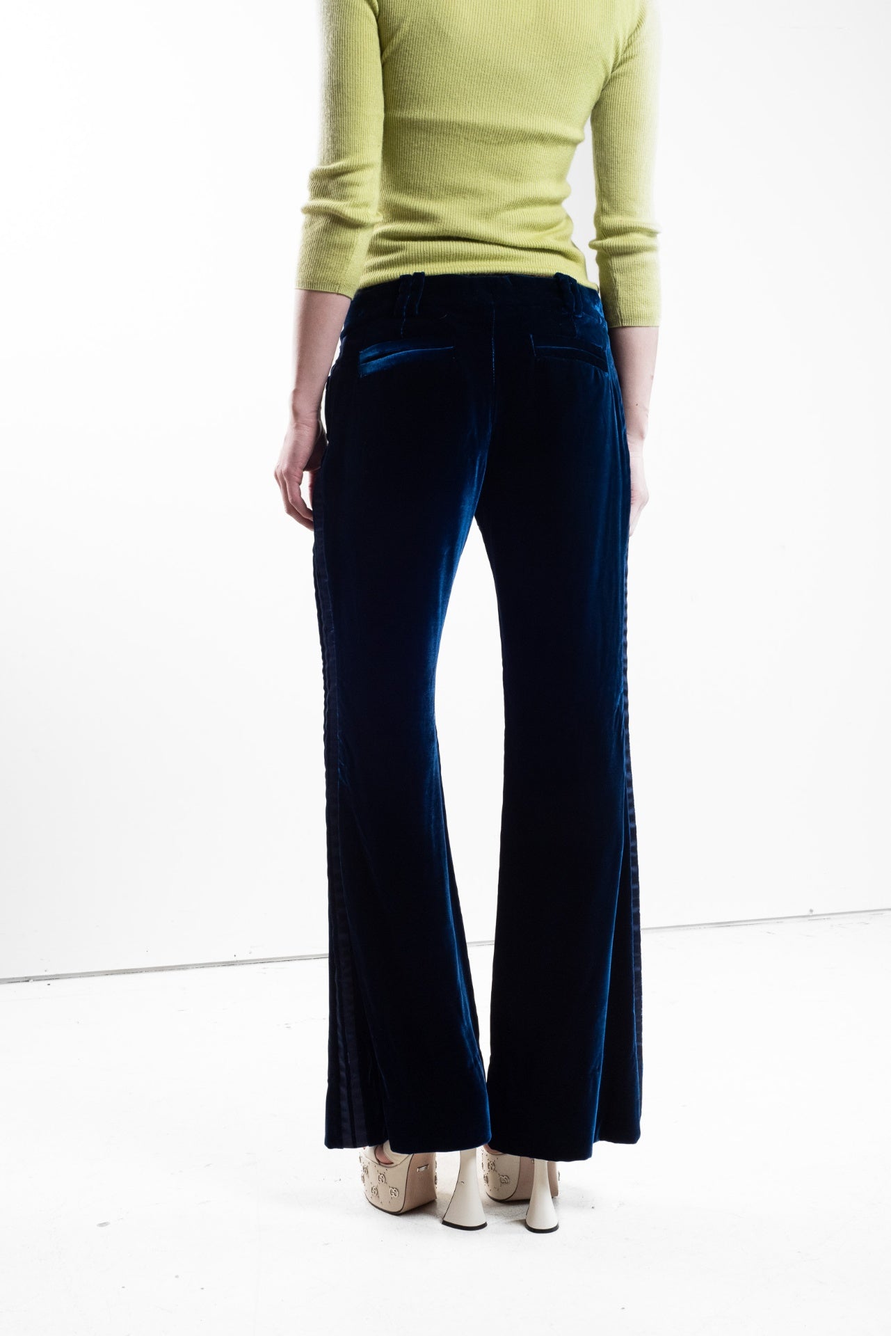 Blue Velvet Flare Dress Pant chdup