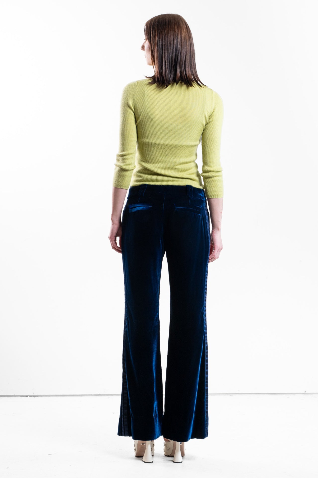 Blue Velvet Flare Dress Pant chdup