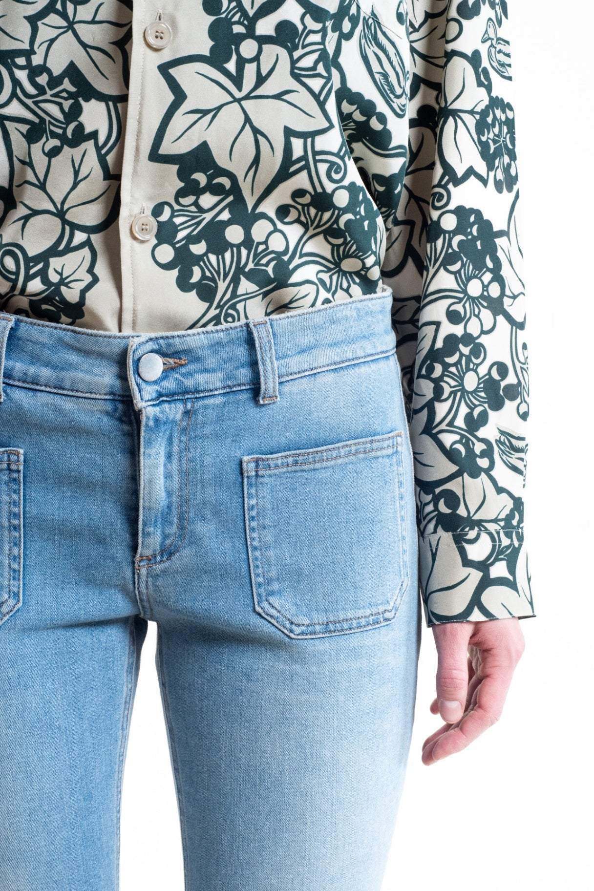 Light Blue Patch Pocket Jeans