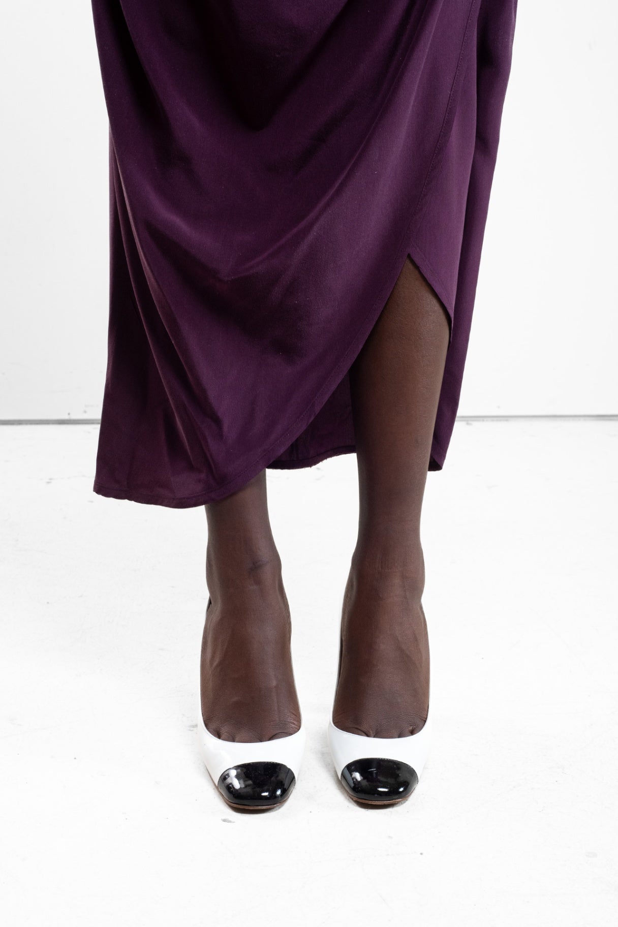 Burgundy One Shoulder Silk Dress