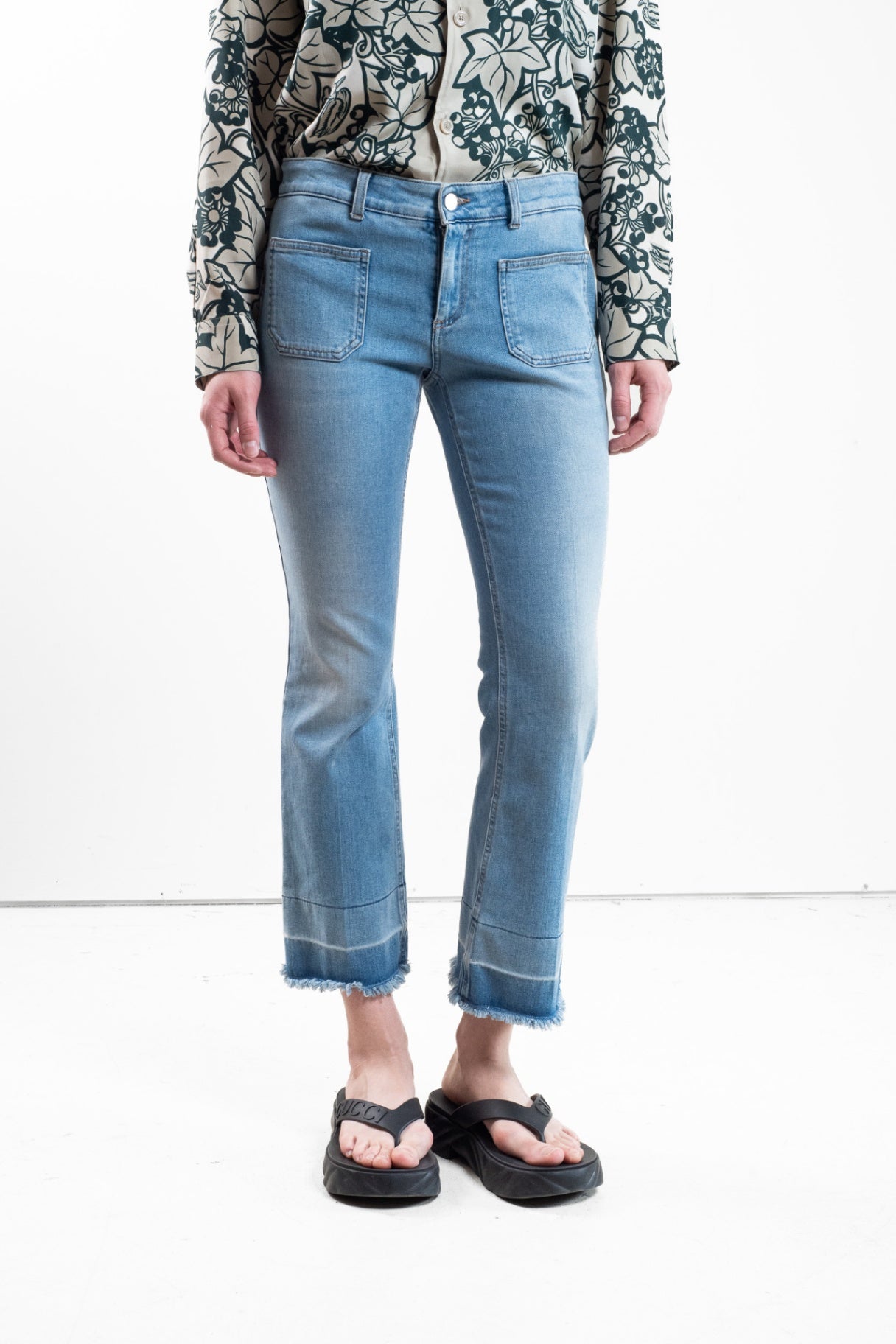 Light Blue Patch Pocket Jeans