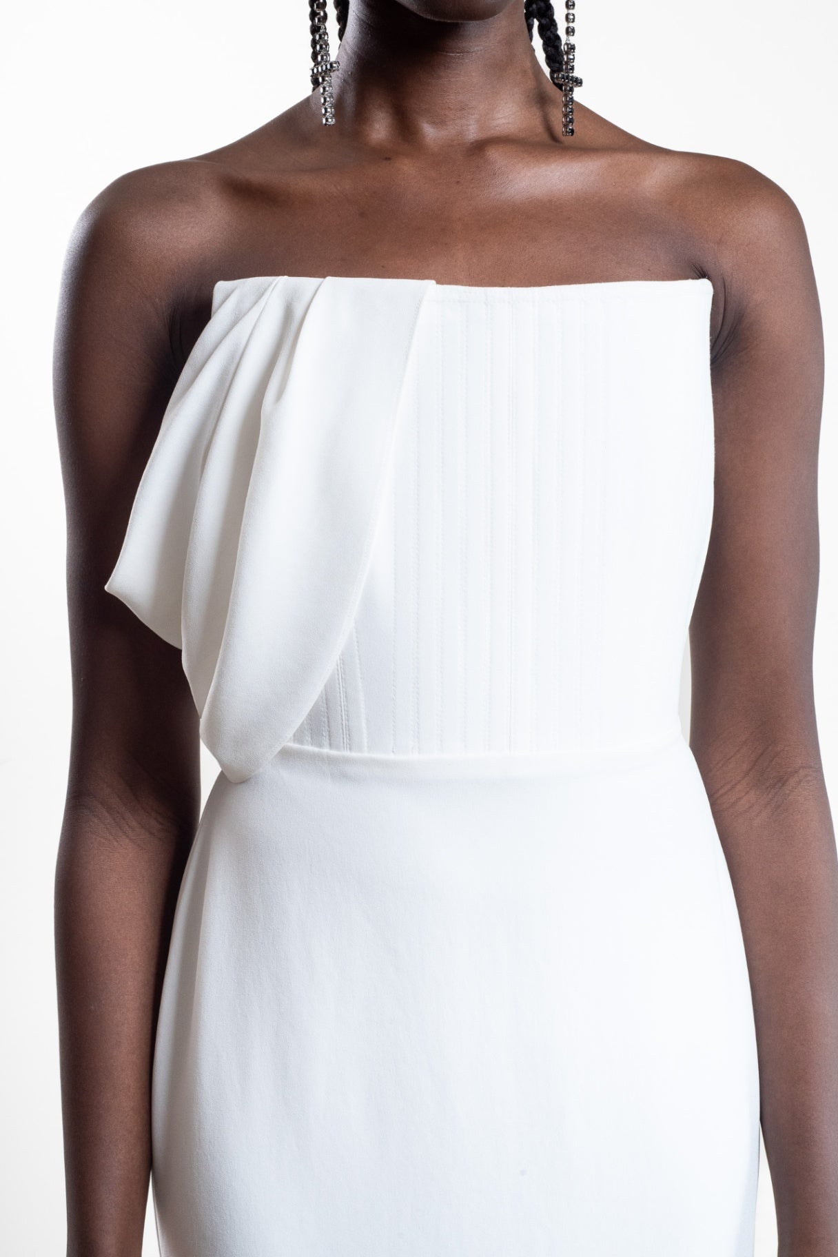 White Strapless Corset Dress