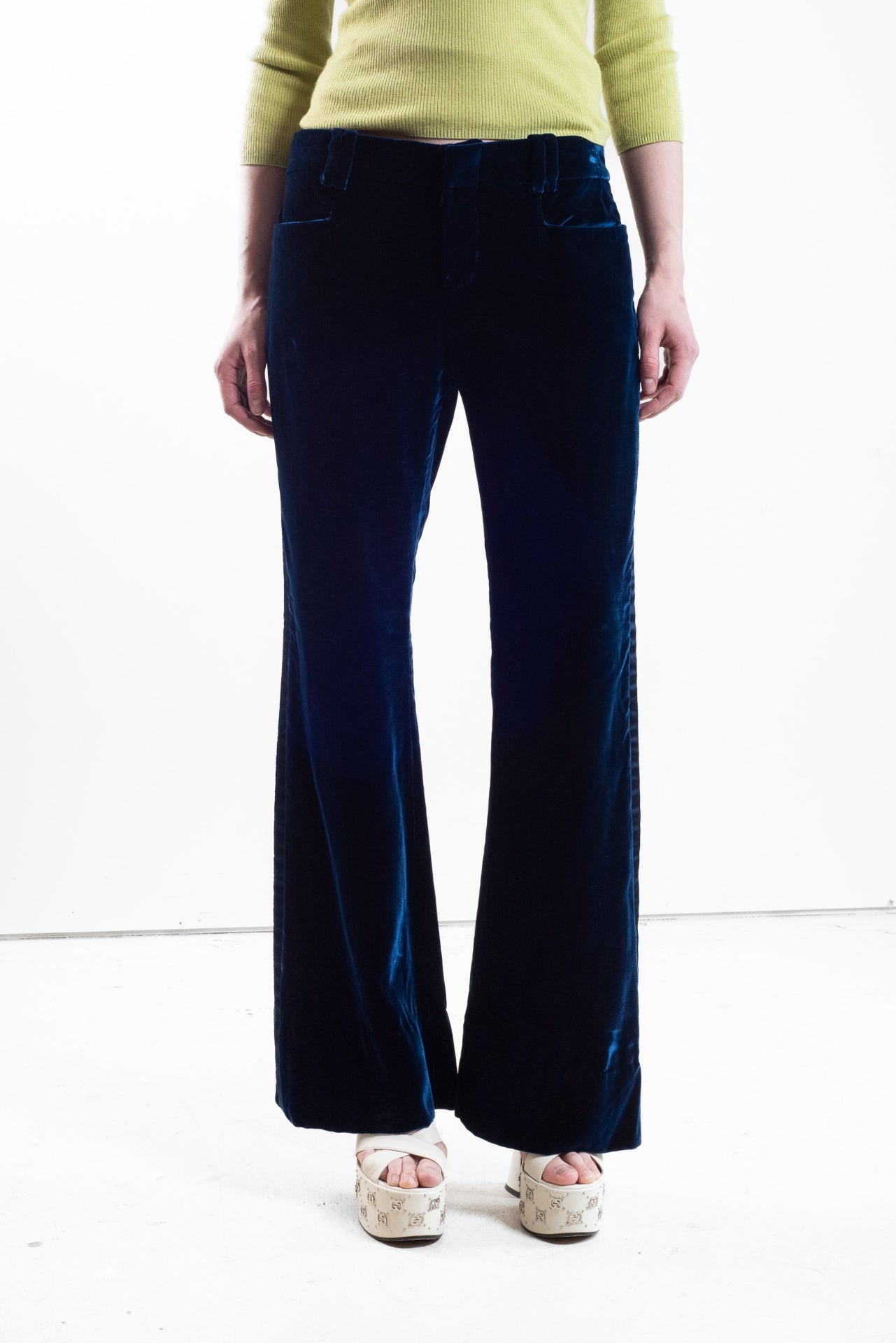 Blue Velvet Flare Dress Pant chdup