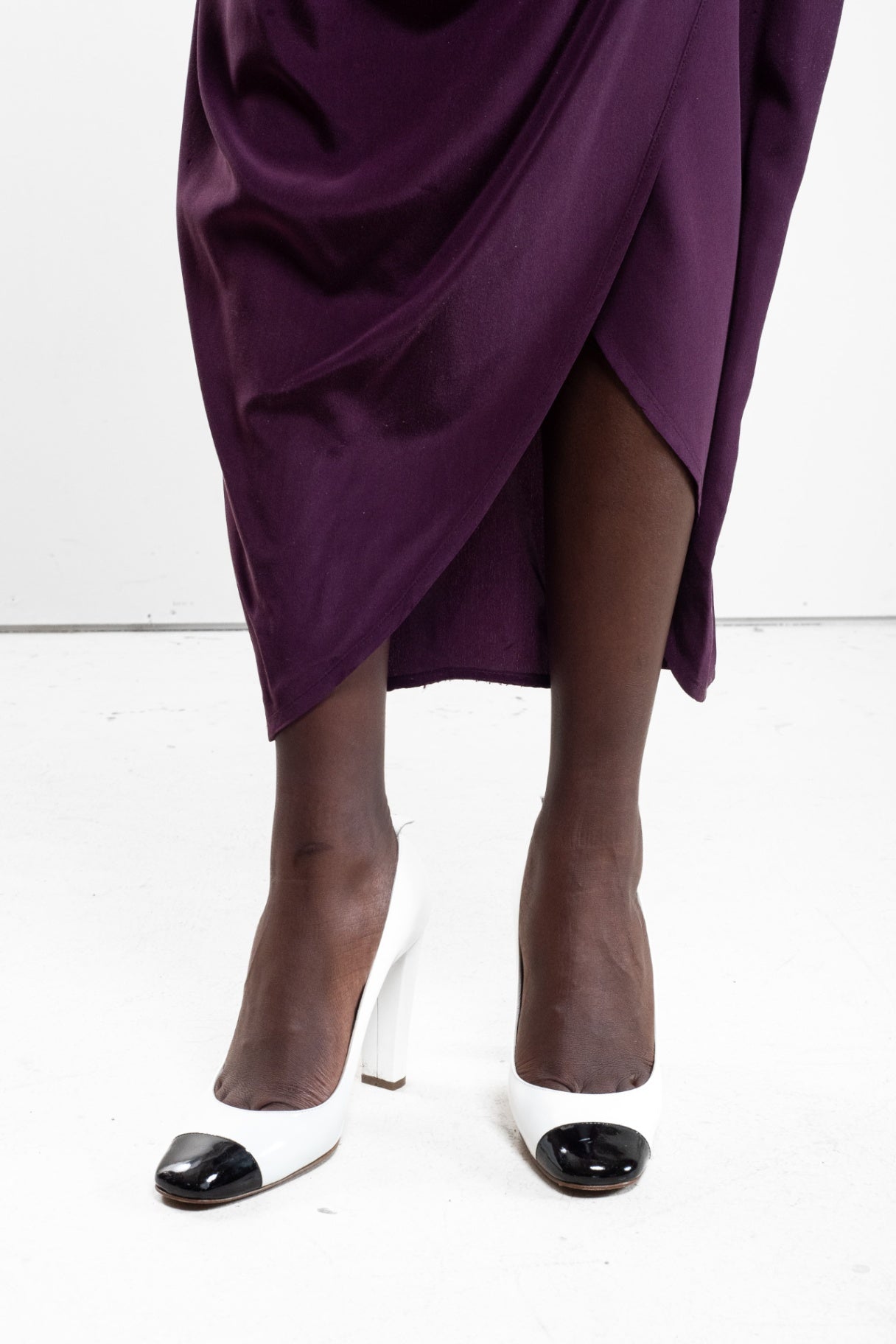 Burgundy One Shoulder Silk Dress