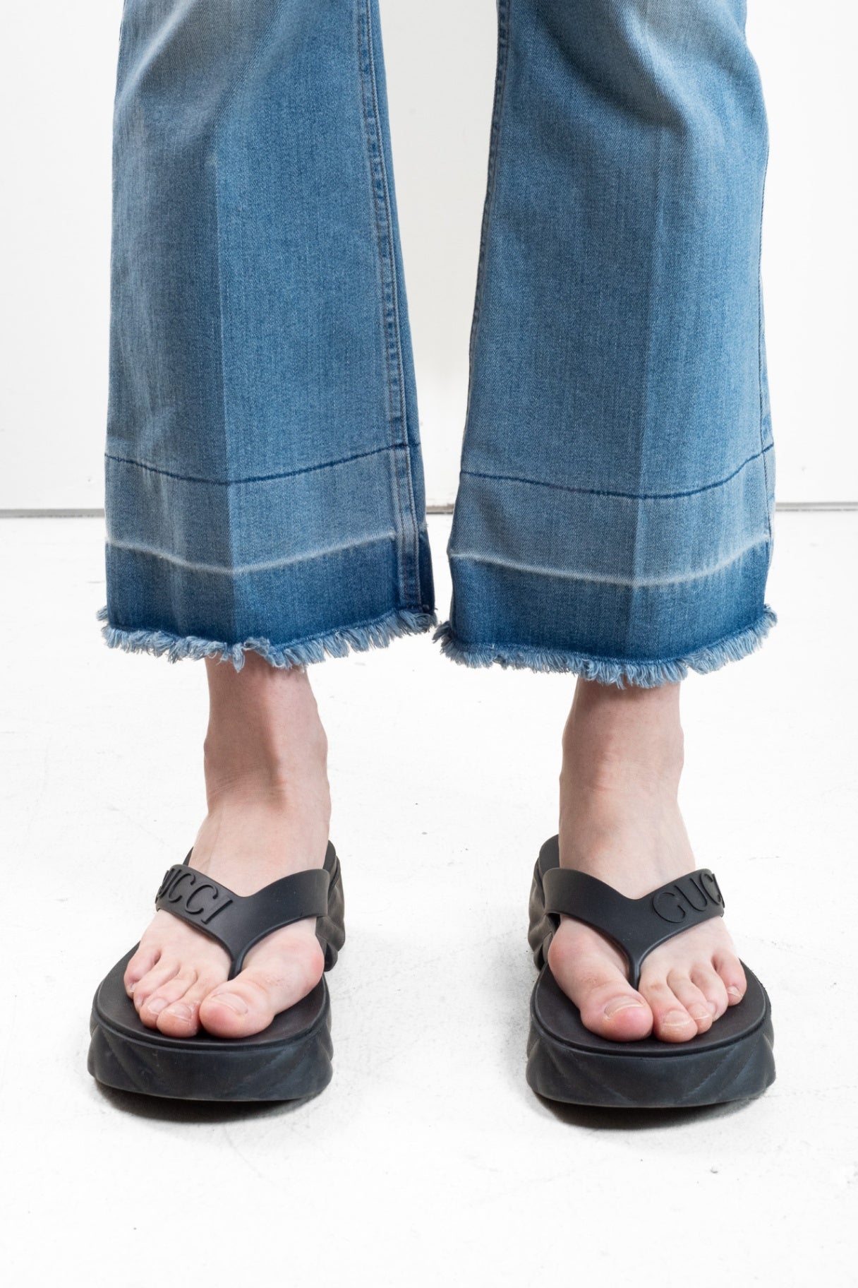 Black Rubber Platform Sandal