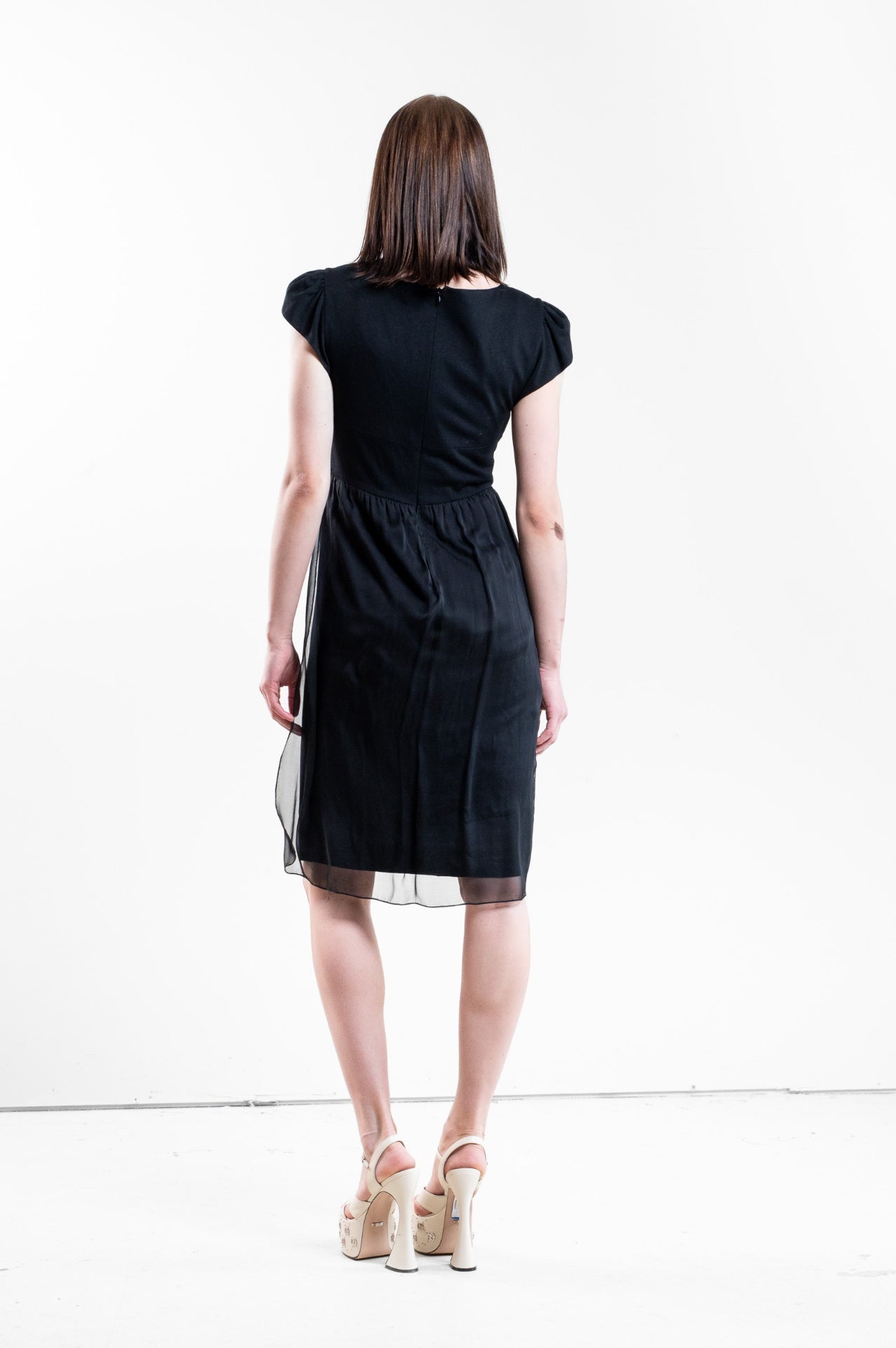 Black Cap Sleeve Dress