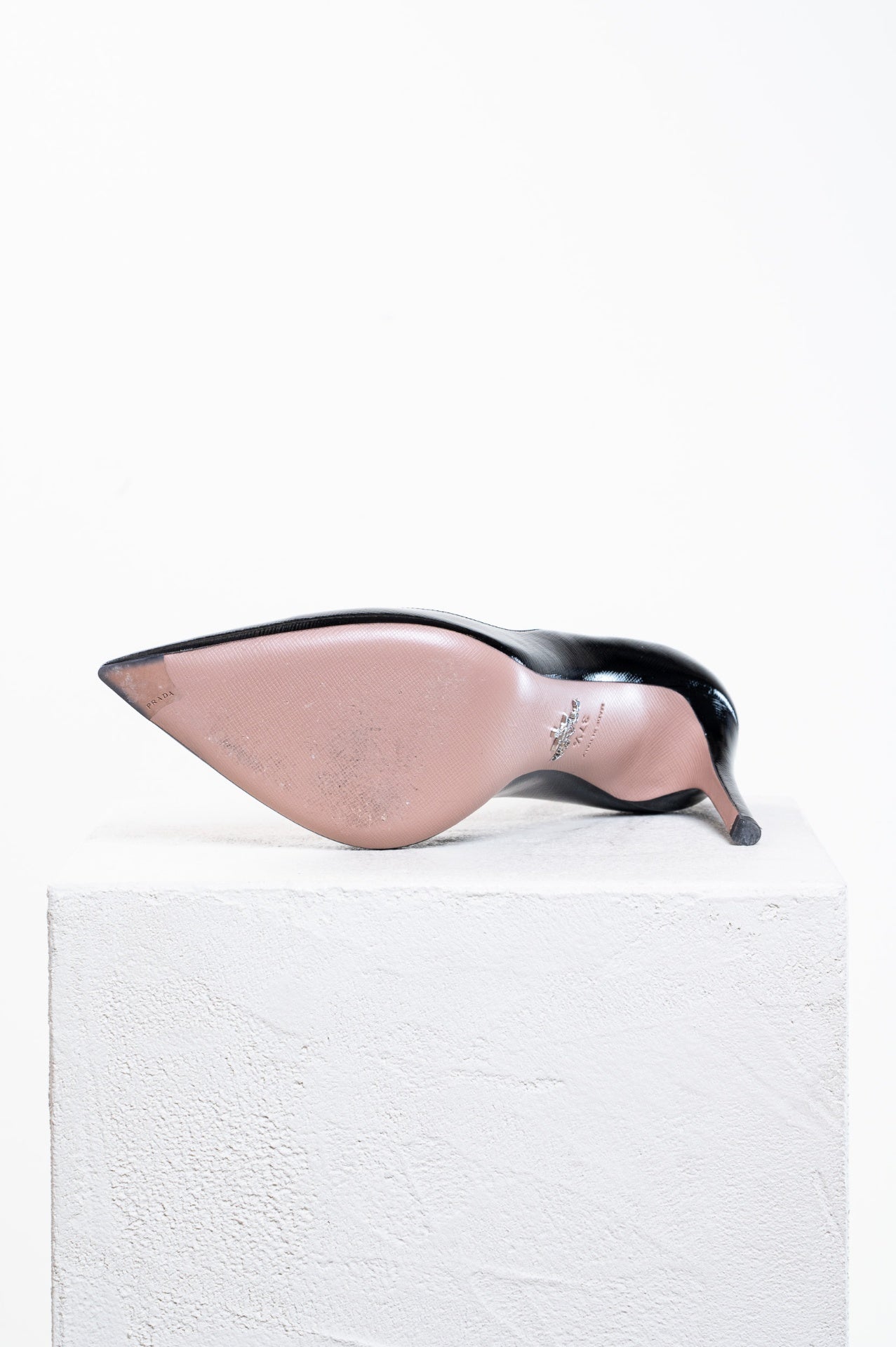 Black Patent Saffiano Leather Pumps