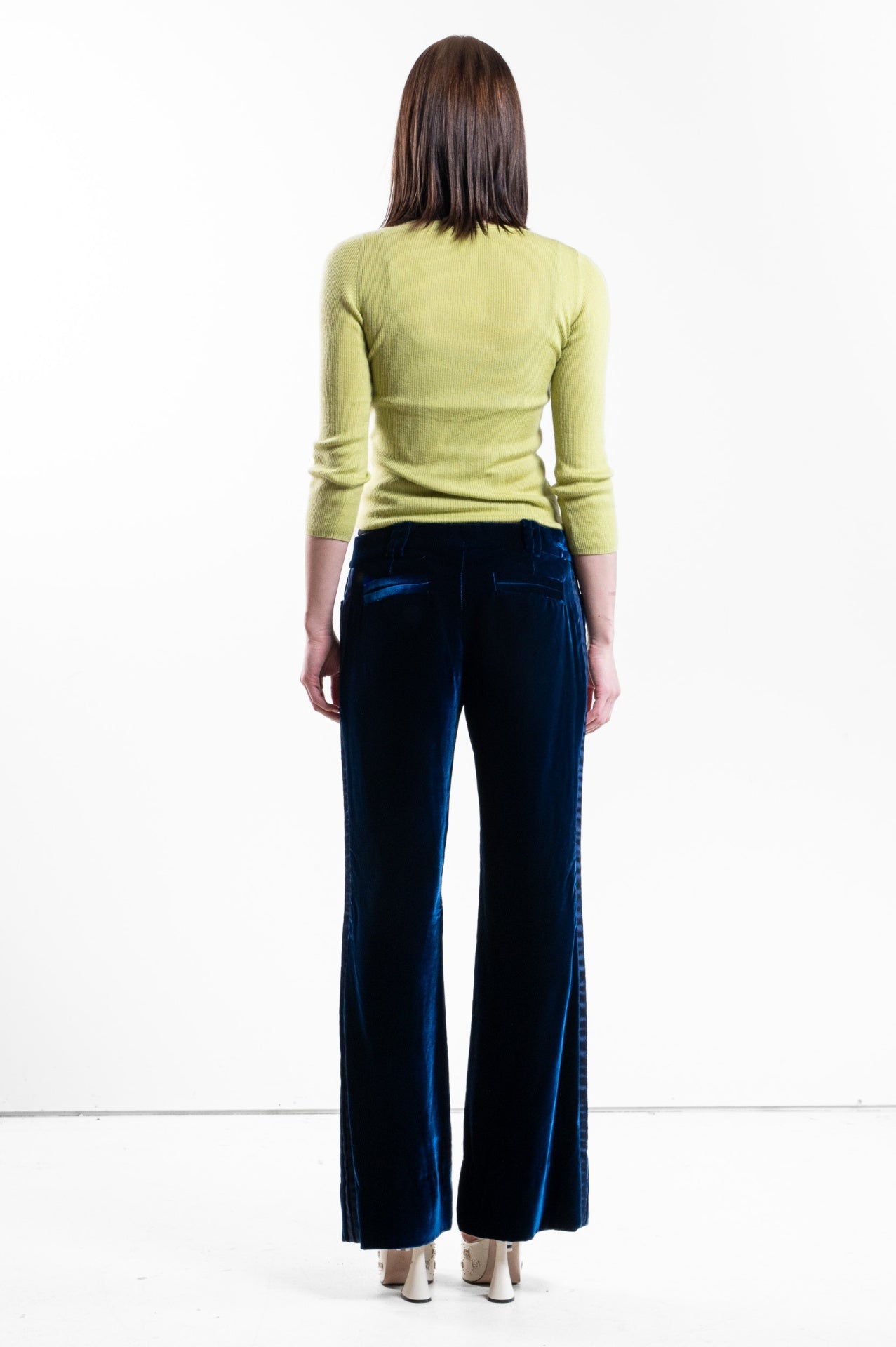 Blue Velvet Flare Dress Pant chdup