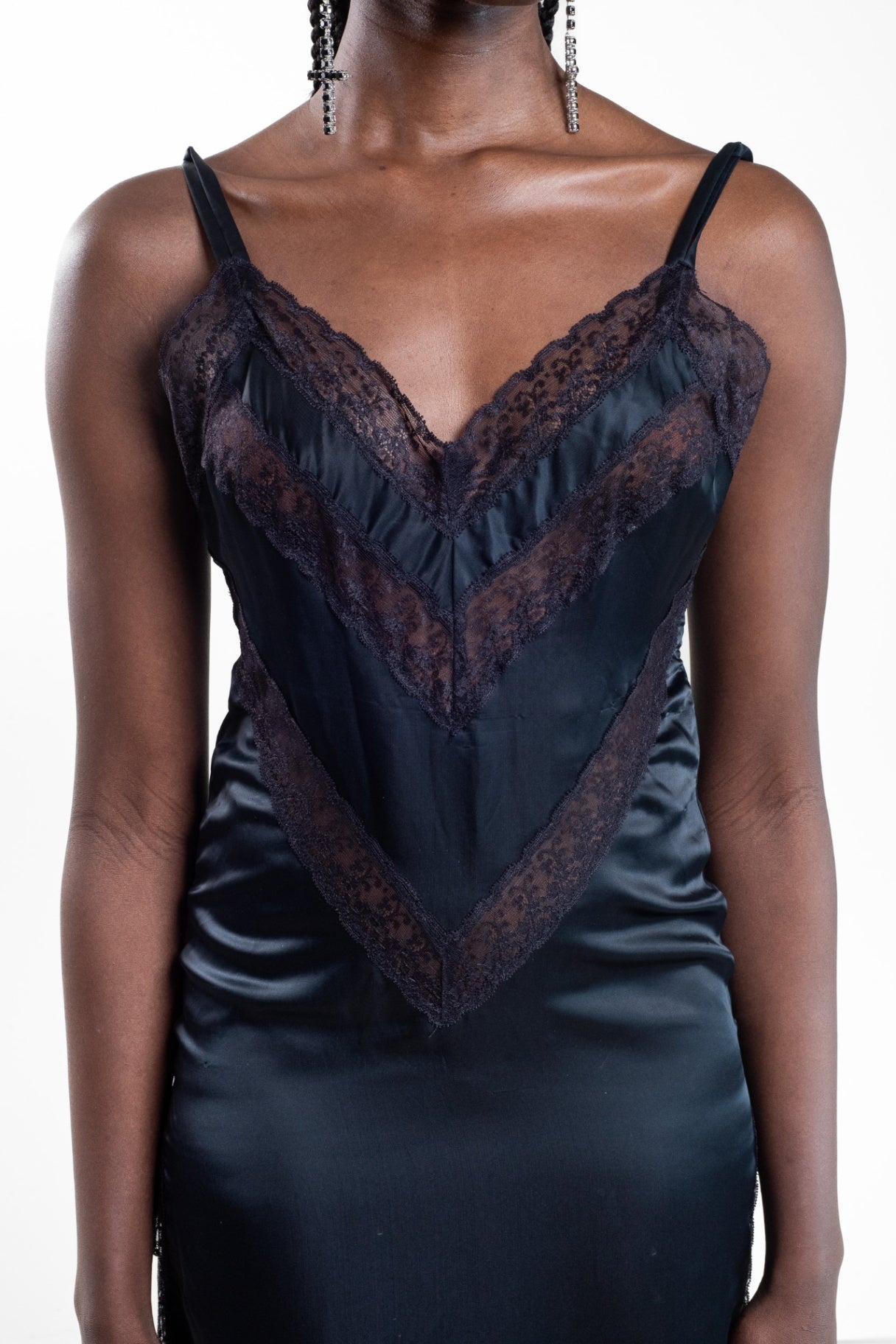 Vintage Satin & Lace Slip Dress
