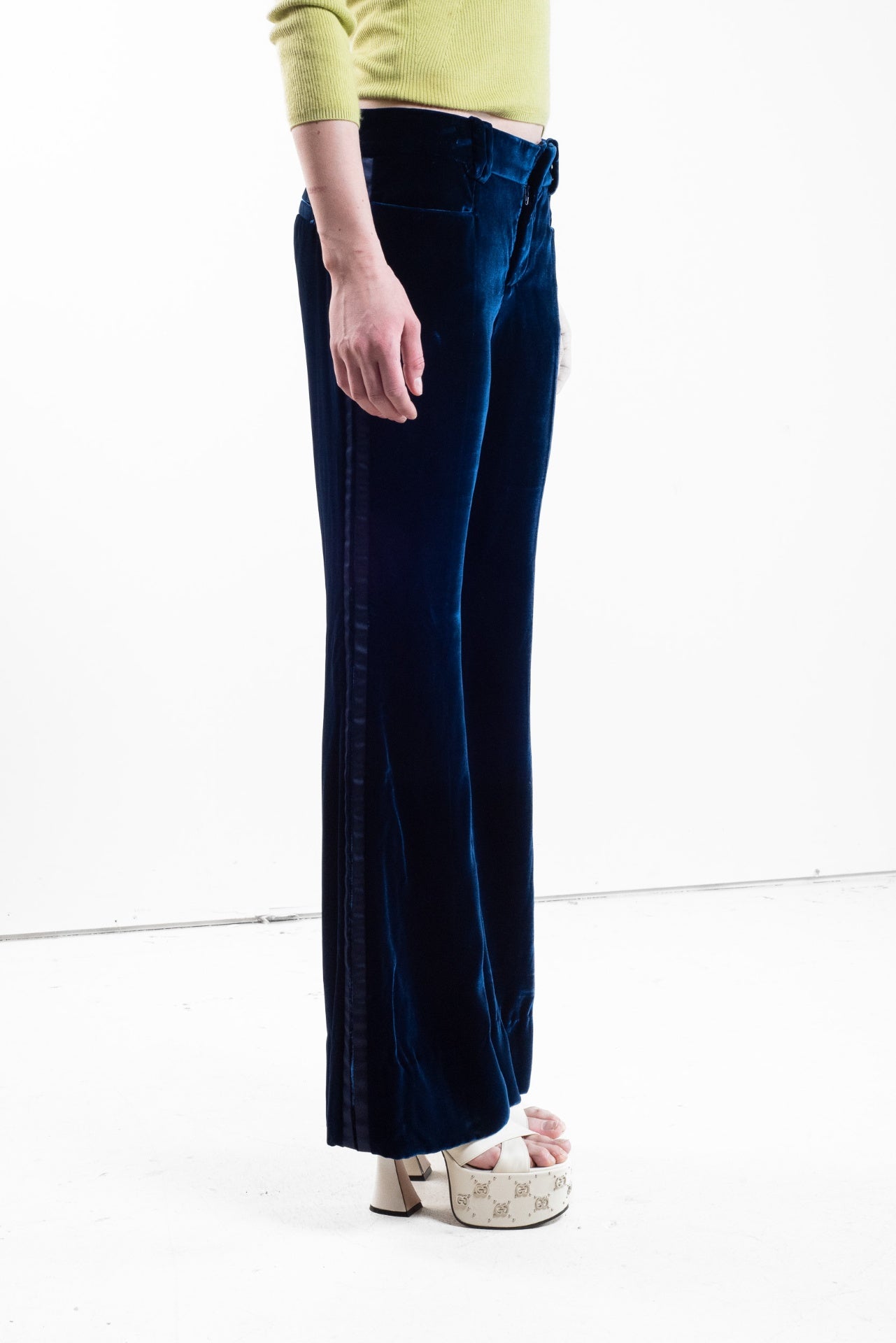 Blue Velvet Flare Dress Pant chdup